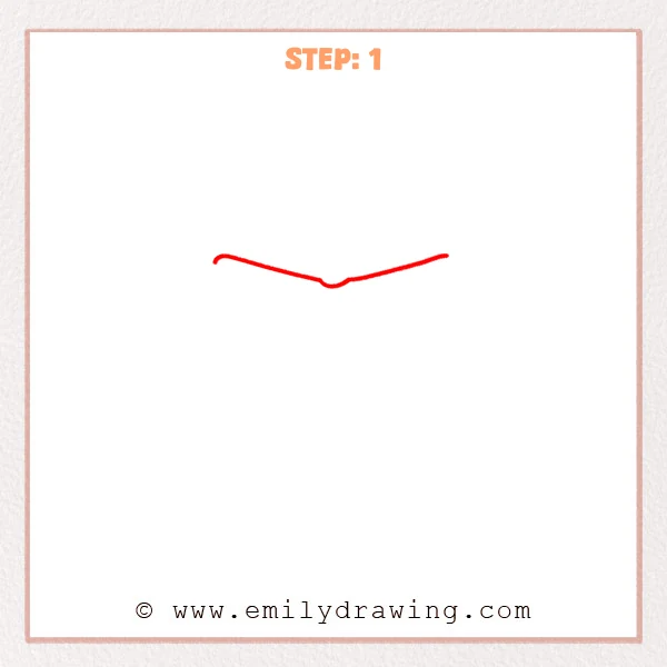 how to draw an open book - Step 1